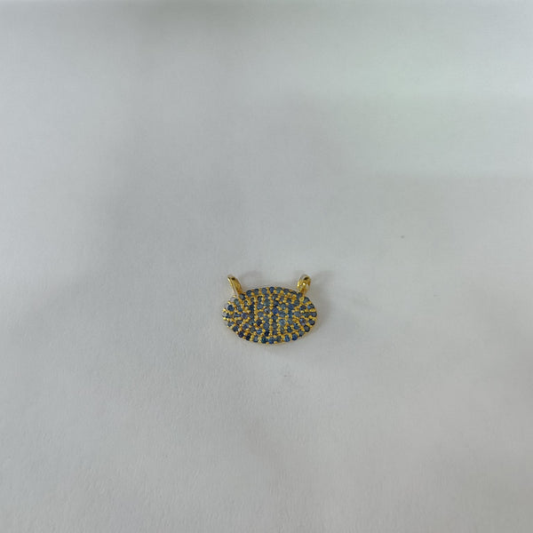 15x11mm Natural Blue Sapphire Oval Pendant Connector 925 Sterling Silver Handmade Fine Jewelry Sapphire Necklace Pendant | Mother's Day Gift