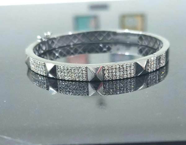 beautiful designer pyramid bangle handmade bangle jewelry pave diamond bangle gift ideas for her