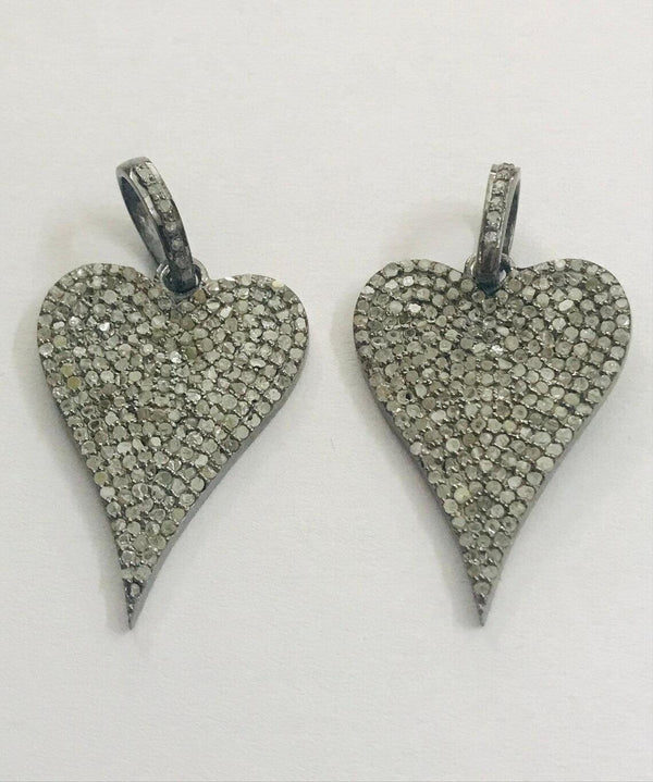 Pave Diamond Heart Pendant 30x20 Heart Love Jewelry Fine Jewelry Valentines Gift For her Charm necklace