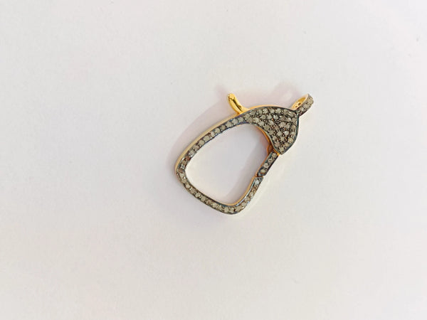 Pave Diamond Lobster Clasp: 925 Silver Lock, 35mm Jewelry Finding
