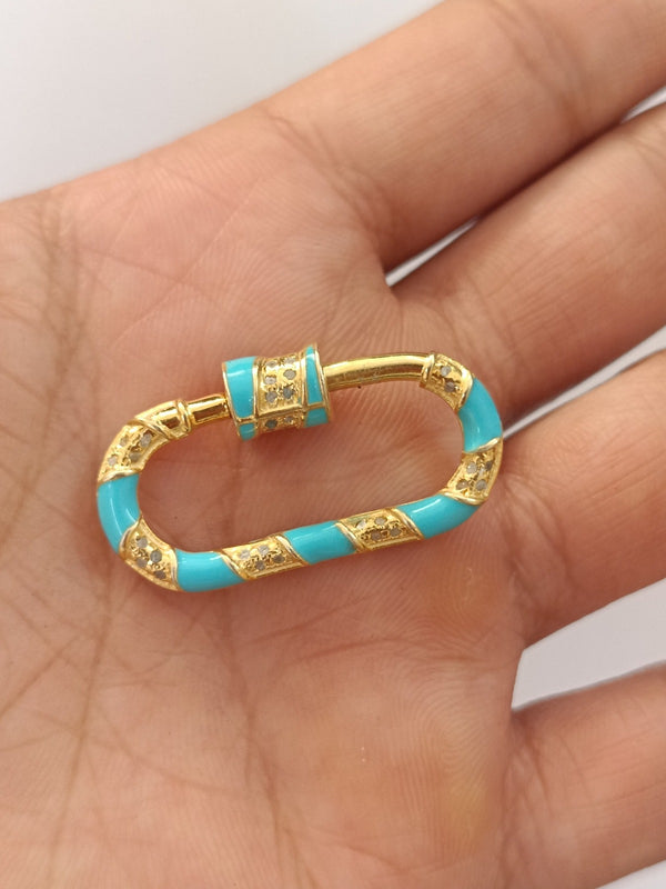 32x18mm Cable Chunky Oval Enamel Chain Link Chain Necklace Connector Paper Clip Cable Link  Enamel Carabiner Clasp Jewelry Findings Supplies