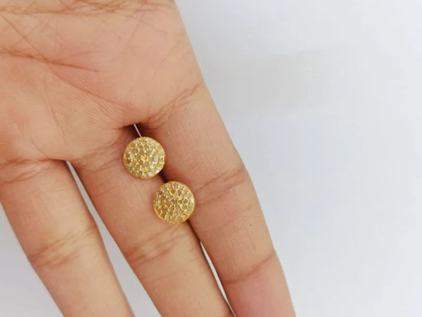 Pave Diamond Stud Earrings Diamond Earring 925 Sterling Silver Round Studs Women Earring Studs Birthday Gifts