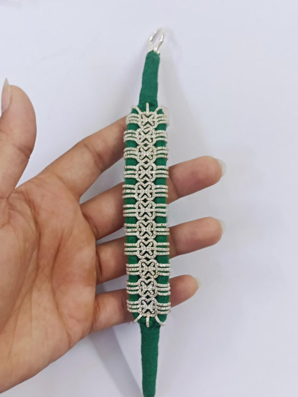 Handmade Macrame Bracelet with Designer Pave Diamond 925 Silver Jewelry Stackable Bracelet Fine Jewelry Gifts for Her Friendship Bracelets