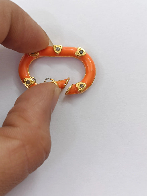 27x15mm Chunky Enamel Chain Link Connector – Paperclip Cable Link, Carabiner Clasp, Jewelry Making Findings for Necklace & Bracelet