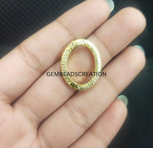 1 Pc Pave Diamond Clasp Finding In Sterling Silver 22x18mm,Pave Rosecut Diamond Link Clasp,Diamond Snap Lock, Push Lock, Pave Clasp Lock