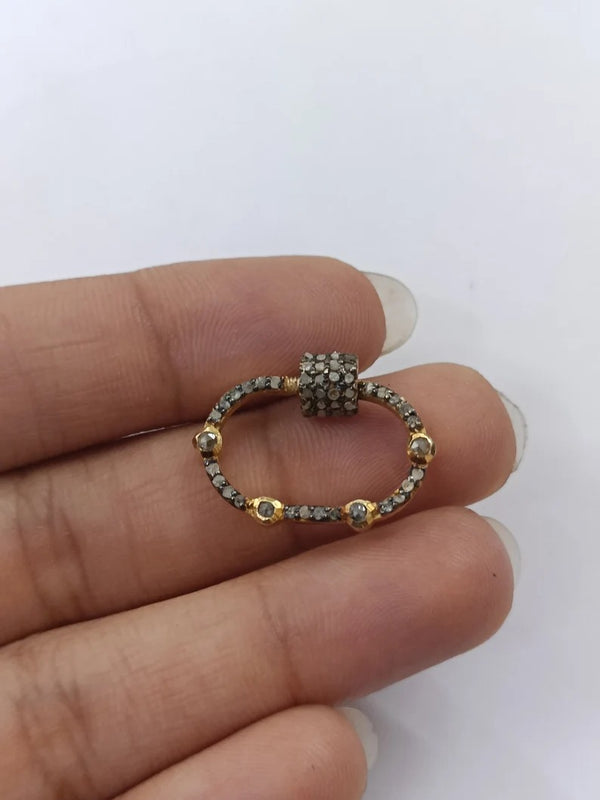 15x10mm Pave Diamond Oval Carabiner Jewelry Findings Bracelet Necklace Connector Fine Jewelry Makings