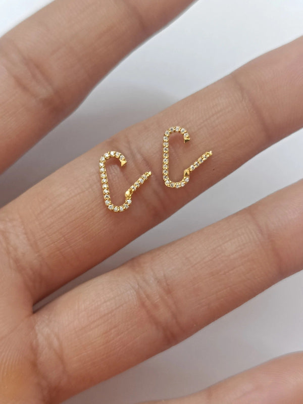 10mm, 14k Gold Oval Clasp Carabiner Gold Link Moissanite Jewelry Gold Enhancer Moissanite Pendant Connector Gold Diamond Handmade Jewelry