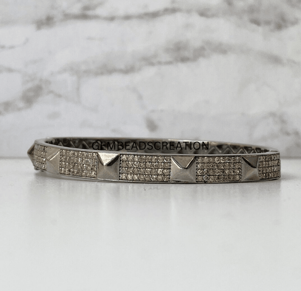beautiful designer pyramid bangle handmade bangle jewelry pave diamond bangle gift ideas for her