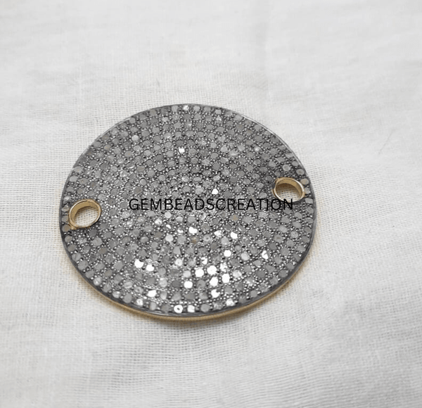 Pave Diamond Necklace Connector 925 Silver Jewelry Connector Bracelet Findings Craft Supplies Handmade Bracelet Connector Diamond Jewelry