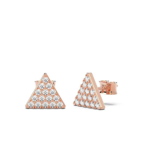 Natural Diamond Earrings 7mm Open Heart Diamond Stud14K Gold Stud Earrings Gift For Her Wedding Anniversary