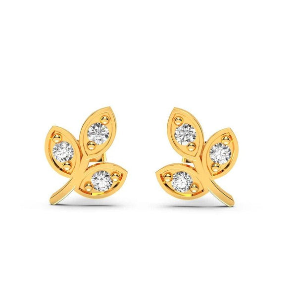 Natural Diamond Earrings Diamond Stud 14k Diamond Leaf Stud Gift For Her Wedding Anniversary