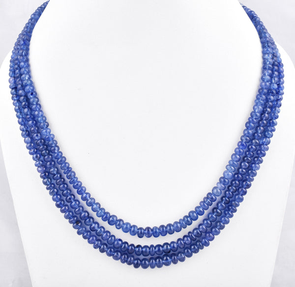 495 CT. Natural Blue Sapphire Necklace Gemstone Necklace Layering Handmade Necklace Beaded Rondelle Necklace Gift For Her Sapphire Beads