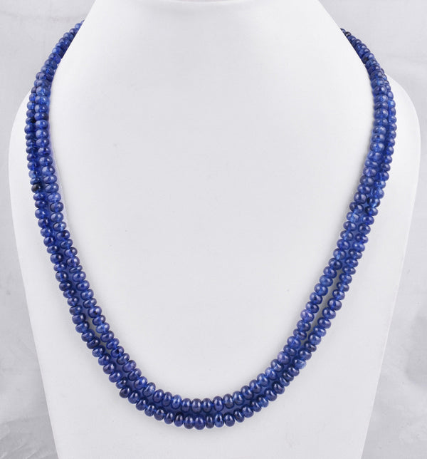 436Ct. AAA Blue Sapphire Necklace/Natural Sapphire Beaded Necklace/4.5-6.5mm Blue Sapphire Rondelle/Precious Gemstone Necklace/Gift For Her