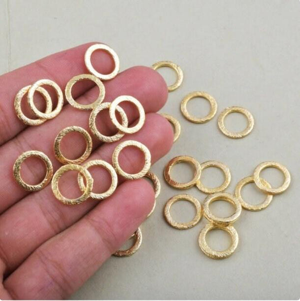 Brushed Gold Washer Charms, Connector Rings, Gold Round Link Charm,  Copper Beads, Brushed Finish Link Beads, Gold Circle Charm, Closed Ring