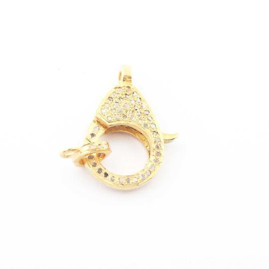 1 Pc Pave Diamond Lobster, Diamond Lock Clasp, Oxidised Silver 21x13mm Diamond Clasp, Diamond Jewelry, Diamond Clips, Lobster Clasp Finding