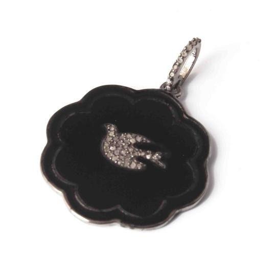 Diamond Flower Bird Pendant Pave Diamond Jewelry Enamel Bird Pave Diamond Pendant 27x23mm Flying Bird Pendant Floral Jewelry Necklace Charms