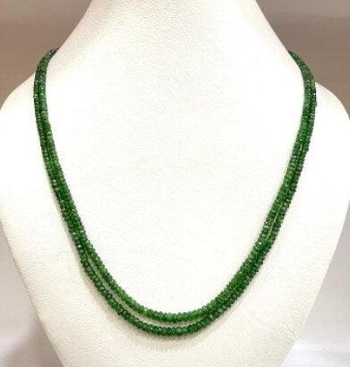 Tsavorite Rondelle Necklace, Beaded Gemstone Necklace, Choker Necklace, Layering Statement Necklace, Tsavorite Beads, Gift, Tsavorite Garnet