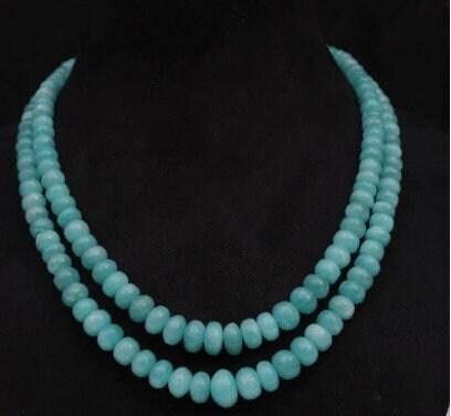 6-11mm Amazonite Necklace, Smooth Necklace,Gemstone Beaded Necklace, Rondelle Beads Necklace, Necklace For Women, Gift For Her, Natural Gems