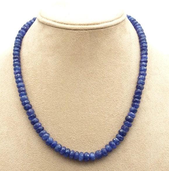 6-8mm Tanzanite Necklace, Gemstone Beaded Necklace, Tanzanite Jewelry, Beaded Adjustable Necklace, Women Necklace, Birthstone Necklace