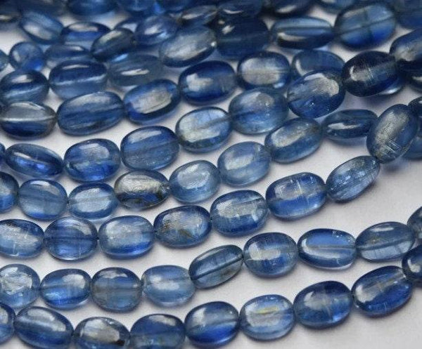 Natural Kyanite Beads, Smooth Oval Beads, Kyanite Nuggets, 6x8-8x12mm Gemstone Beads,  Wholesale Beads, Jewelry Making, Kyanite Strand