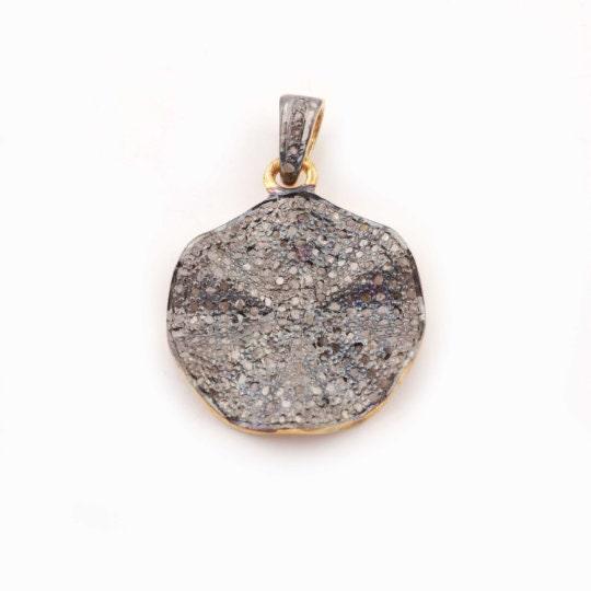 Pave Diamond Wave Disc Pendant 925 Silver Round Disc 23x20mm Diamond Pendant Fine Jewelry Dainty Art Deco Minimalist Necklace Pendant Gifts