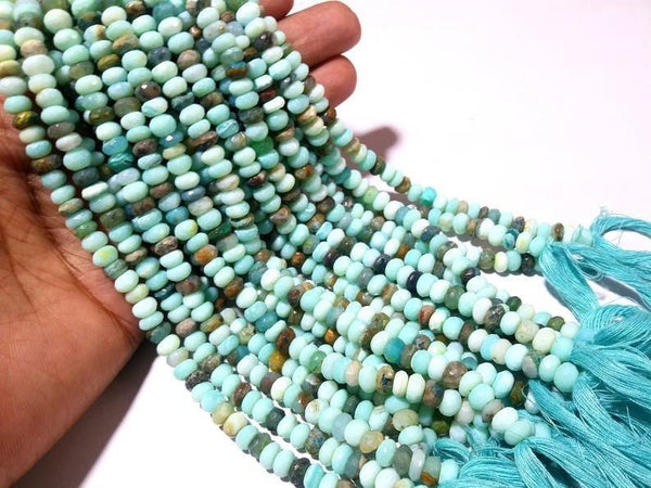 6mm Peru Opal Rondelle, Faceted Opal Beads, Gemstone Rondelle Beads, Peru Opal Beads, Beads Necklace, Opal Loose Crafts Jewelry Beads