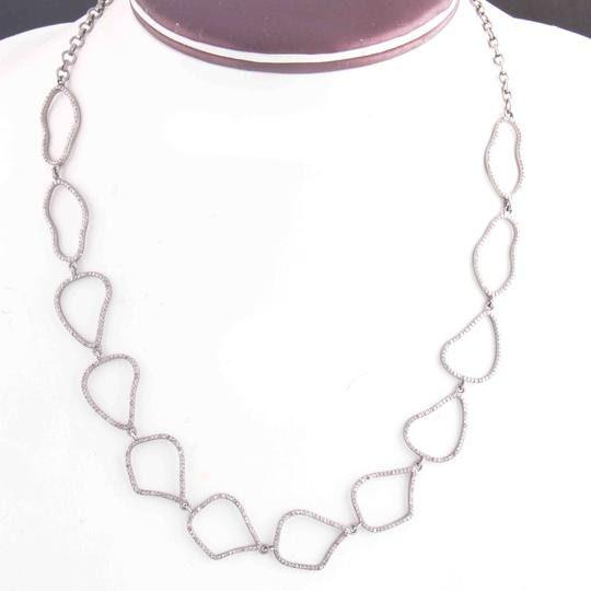 Pave Diamond Link Chain/Dainty Minimalist Necklace/925 Silver Jewelry/Gift For Mom/Layering Handmade Necklace Jewelry/18 Inches Long