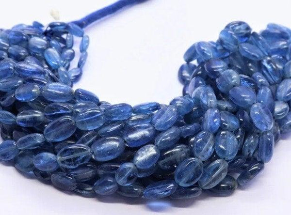 Kyanite Beads, Kyanite Oval Beads, Kyanite Nugget Beads, Smooth Kyanite Gemstone, Center Drill Beads, 6x8-8x12mm, Beads Strand, Loose Beads