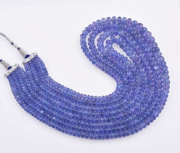 980 CT. 4 Strands Tanzanite Necklace Layering Necklace Gemstone Beaded Necklace Anniversary Gift For Her Birthstone Necklace Women Necklace
