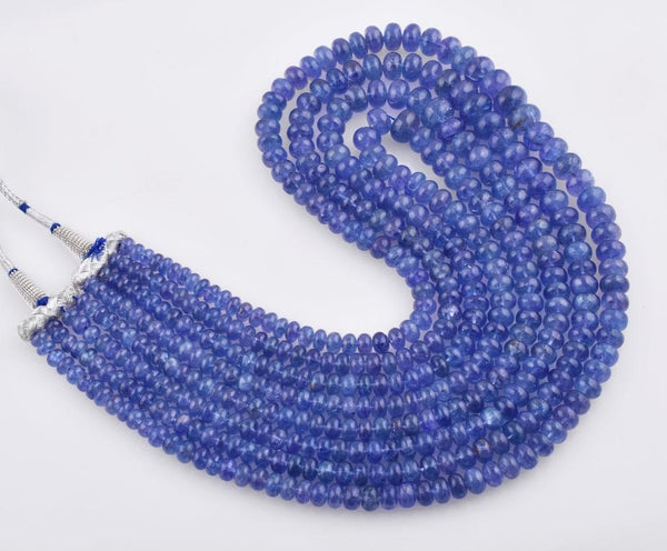 5.5-12mm Tanzanite Beaded Necklace Handmade Layering Necklace Tanzanite Rondelle Gemstone Necklace Gift For Her Necklace Jewelry Free Ship
