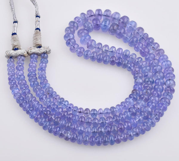 410 CT. Natural Tanzanite Layering Necklace 5-10mm Gemstone Healing Necklace Beaded Necklace Gift For Her Handmade Women Necklace Free Ship