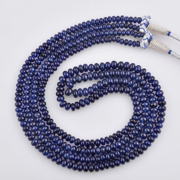427Ct. AAA Sapphire Necklace Natural Sapphire Beaded Necklace 4.75-6mm Blue Sapphire Rondel Gemstone Necklace For Women Anniversary Gift Her