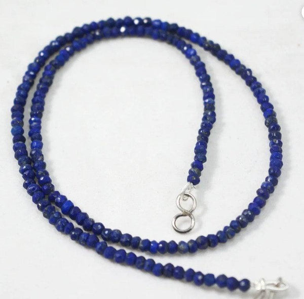 4mm Lapis Lazuli Necklace/Gemstone Necklace/Beaded Necklace/Rondelle Beads Necklace/Handmade Necklace/Gift For Her/Choker Necklace Jewelry