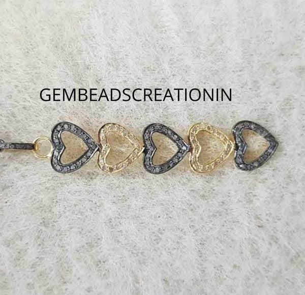 Diamond Heart Pendant/Diamond Jewelry/36X9mm Heart Necklace/Pave Diamond Pendant/Handmade Fine Jewelry/Gift ForHer/925 Silver Love Necklace