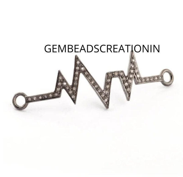 Pave Diamond Link Connector/Bracelet Connector/50x18mm Diamond Connector/Diamond Bracelet Link/Handmade Jewelry Findings/Heartbeat Necklace