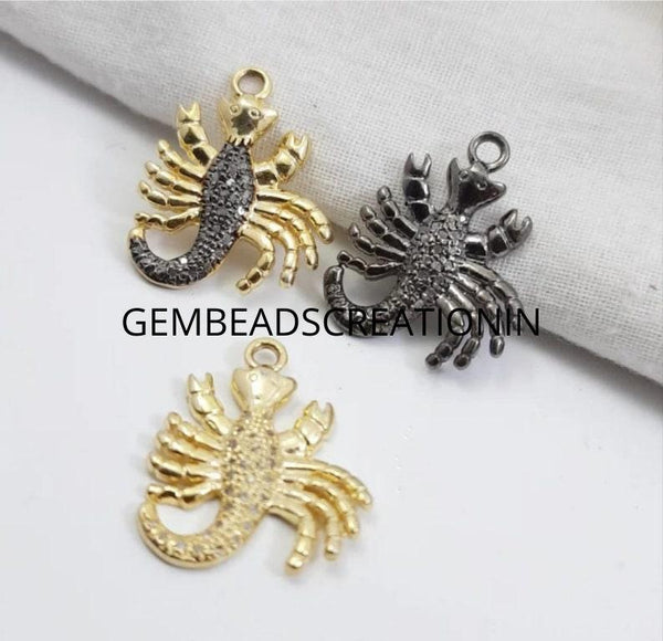 Handmade Birth Sign Pendant/Zodiac Necklace/Scorpio Horoscope Charm/Unisex Pendant/20x18mm Constellation Necklace/Pave Diamond Pendant
