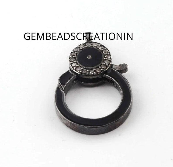 Pave Diamond Lobster, Pave Diamond Clasp 10x15mm, Diamond Lock, Diamond Jewelry, Enamel Clasp, Bakelite Lobster Clasp, 925 Silver Finding
