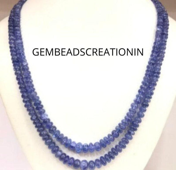 Tanzanite Beaded Necklace/4-9mm Gemstone Necklace/Tanzanite Gemstone Jewelry/Smooth Necklace/Rondelle Beads/Anniversary Gift For Her