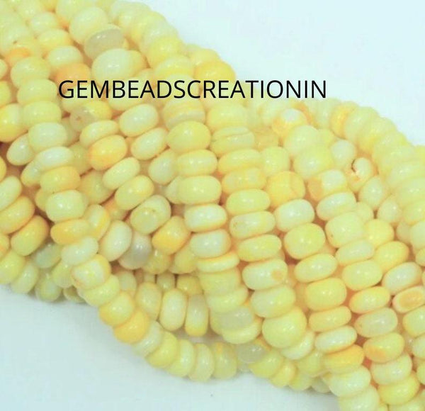 Yellow Opal Beads, Opal Rondelle Beads, 7-9mm Yellow Opal Rondelle, Opal Bead Strand, Opal Jewelry Making, Wholesale Opal Beads, Opal Strand