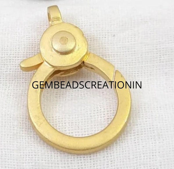 Sterling Silver Pave Diamond Lobster Clasp Lock 22x14mm