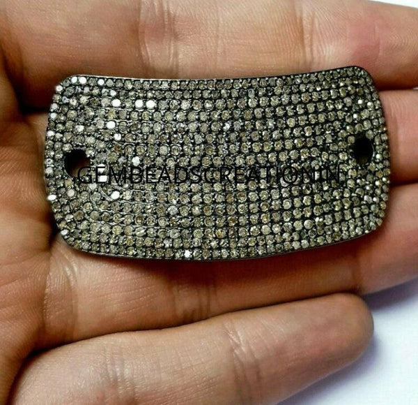 Diamond Connector 925 Silver Handmade Bracelet Connector Jewelry Findings Gift Handmade Diamond Fine Jewelry Craft Supplies Pave Connector