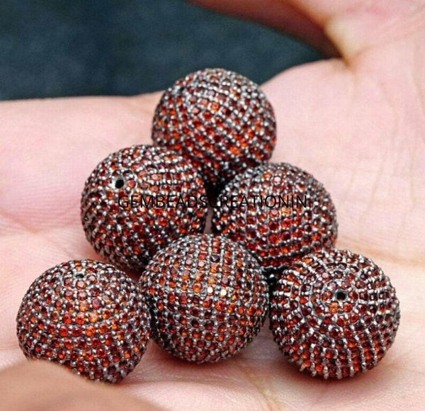 17mm Orange Garnet Silver Round Spessartine Beads Craft Supplies Jewelry Findings Garnet Round Ball Beads Accessories Bracelet Necklace Bead