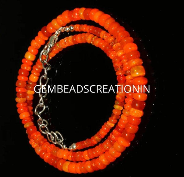 3-5mm ethiopian orange opal necklace natural opal gemstone fire welo opal beads opal gemstone necklace jewelry women necklace gifts
