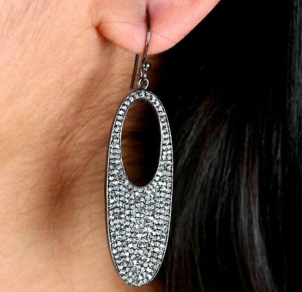 Natural Diamond Designer French Hook Earring 925 Silver Diamond Earring Pave Diamond Jewelry Gift For Her Jewelry Ideas