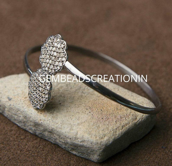 Natural Open Diamond Bracelet 925 Sterling Silver Diamond Fashion Jewelry Cuff Bracelet Gift For Her Gift Ideas For Women