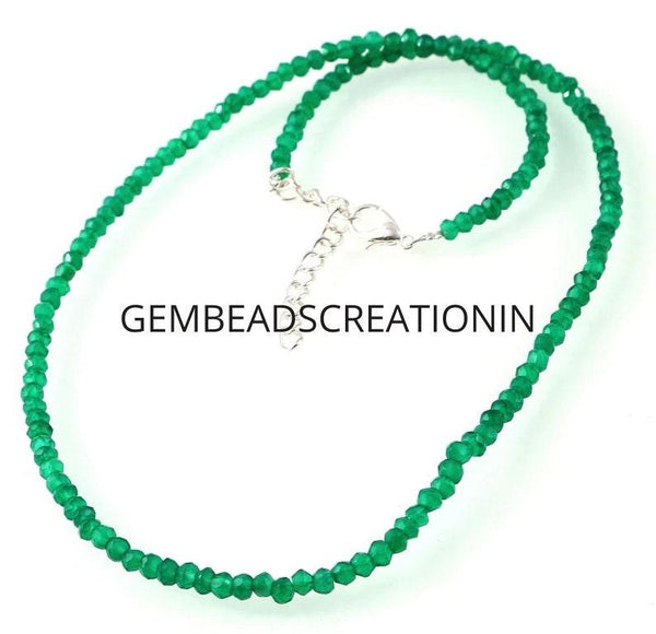 green onyx faceted beads necklace green beads necklace gemstone necklace jewelry women necklace birthday gifts ideas handmade healing stones