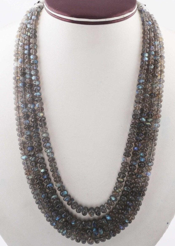 Labradorite Gemstone Necklace, Beaded Rondelle Necklace, 5-9mm Elegant Necklace, Handmade Necklace, 690 Ct. Elegant Necklace, Birthday Gift