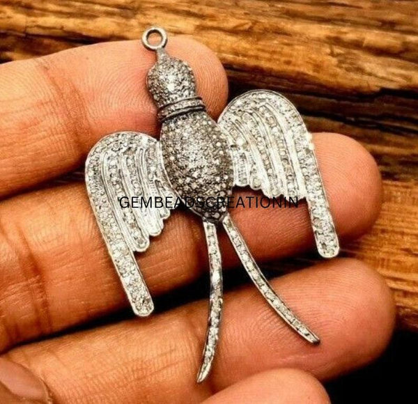 Pave Diamond Swallow Bird Pendant 925 Silver Diamond Nautical Pendant Gift Diamond Jewelry Handmade Art Deco Necklace Jewelry